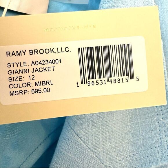 Ramy Brook Gianni Double Breasted Blazer Jacket in Blue Size 12 NWT - Picture 10 of 15